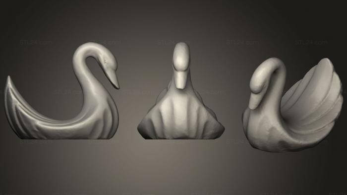 Статуэтки животных (Плавный Лебедь, STKJ_1474) 3D модель для ЧПУ станка